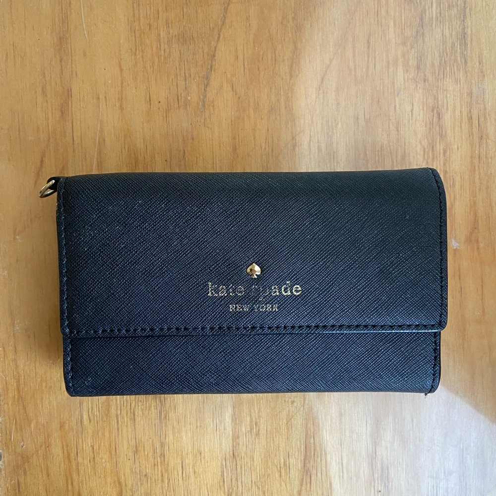 KATE SPADE black Tri-fold wallet